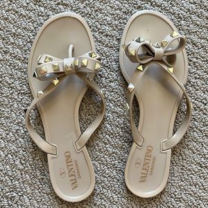 VALENTINO Rockstud PVC Flat Thong Sandals
